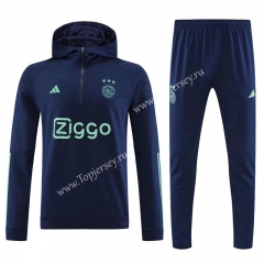 2023-2024 Ajax Royal Blue Thailand Soccer Tracksuit With Hat-4627
