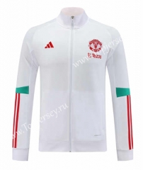 2023-2024 Manchester United White Thailand Soccer Jacket -LH
