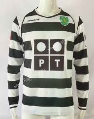 Retro Version 01-03 Sporting Clube de Portugal Club White&Green LS Thailand Soccer Jersey AAA-503