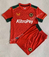 2023-2024 Wolverhampton Wanderers Away Red Soccer Uniform-AY