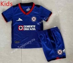 2023-2024 Cruz Azul Home Blue Kid/Youth Soccer Uniform-507