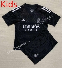 2023-2024 Real Madrid Goalkeeper Black Kids/Youth Soccer Uniform-AY