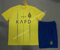 ( Without Brand Logo ) 2023-2024 Al-Nassr FC Home Yellow Soccer Unifrom-1506