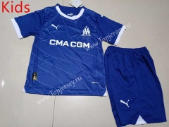 2023-2024 Olympique de Marseille Away Blue Kid/Youth Soccer Uniform-507