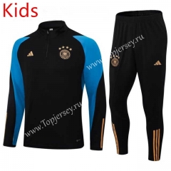 2023-2024 Ajax Black Kids/Youth Soccer Tracksuit-411