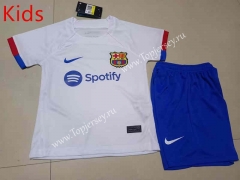 2023-2024 Barcelona Away White Kid/Youth Soccer Uniform-507