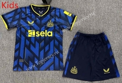 2023-2024 Newcastle United 2nd Away Blue&Black Kids/Youth Soccer Uniform
