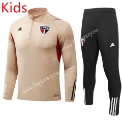 2023-2024 Sao Paulo Futebol Clube Khaki Kids/Youth Soccer Tracksuit-GDP