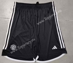 2023-2024 Manchester United Away Black Thailand Soccer Shorts-2886
