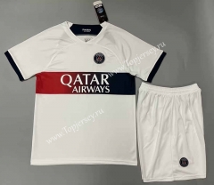 ( Without Brand Logo )2023-2024 Paris SG Away White Soccer Uniform-9031