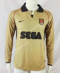 Retro Version 01-02 Arsenal Away Gold LS Thailand Soccer Jersey AAA-503