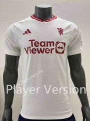 Player Version 2023-2024 Manchester United 2nd Away White Thailand Soccer Jersey AAA-518