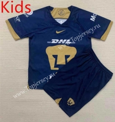 2023-2024 Pumas UNAM Away Royal Blue Kids/Youth Soccer Uniform-AY