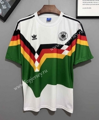 Retro Version 1990 Germany Away White&Green Thailand Soccer Jersey AAA-DD3