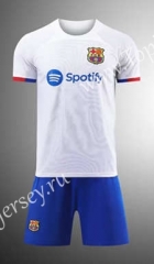 ( Without Brand Logo ) 2023-2024 Barcelona Away White Soccer Uniform-1506