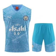 2023-2024 Manchester City Light Blue Thailand Soccer Vest Uniform-4627