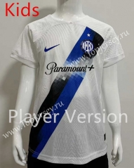 Player Version 2023-2024 Inter Milan Away White Kid/Youth Soccer Uniform-SJ
