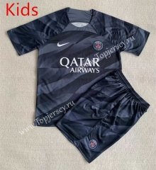 2023-2024 Paris SG Goalkeeper Gray Kid/Youth Soccer Uniform-AY
