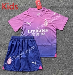 2023-2024 AC Milan 2nd Away Purple Kids/Youth Soccer Uniform-DD1