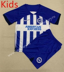 2023-2024 Brighton & Hove Albion Home Blue&White Kids/Youth Soccer Uniform-AY