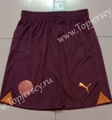 2023-2024 Manchester City Away Maroon Thailand Soccer Shorts-2886