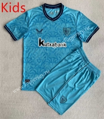 2023-2024 Athletic Bilbao Away Blue Kids/Youth Soccer Unifrom-AY