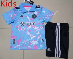2023-2024 Concept Version Inter Miami CF Away Blue Kids/Youth Soccer Uniform-507