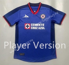 (S-4XL) Player Version 2023-2024 Cruz Azul Home Blue Thailand Soccer Jersey AAA-908