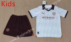 2023-2024 Manchester City Away White Kid/Youth Soccer Uniform