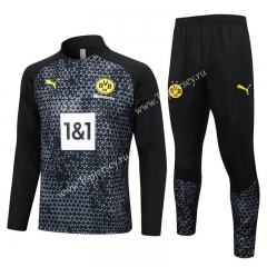 2023-2024 Borussia Dortmund Black Inkjet Thailand Soccer Tracksuit -815