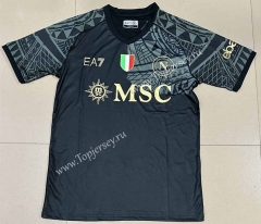 With Patch 2023-2024 Napoli 2nd Away Black Thailand Soccer Jersey AAA
