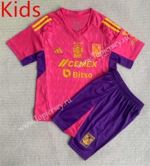 2023-2024 Tigres UANL Goalkeeper Pink Kids/Youth Soccer Uniform-AY