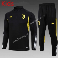 2023-2024 Juventus Black Kids/Youth Soccer Tracksuit-815
