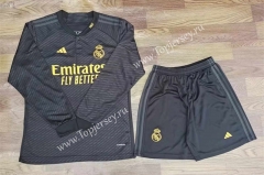 2023-2024 Real Madrid 2nd Away Black LS Soccer Uniform-709