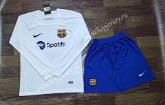 2023-2024 Barcelona Away White LS Soccer Uniform-709