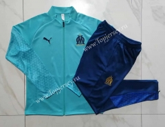 2023-2024 Olympique Marseille Laker Blue Thailand Soccer Jacket Uniform-815