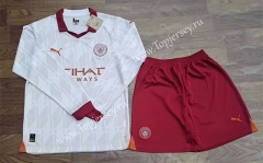 2023-2024 Manchester City Away White LS Soccer Uniform-709