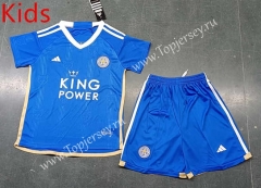 2023 -2024 Leicester City Home Blue Kids/Youth Soccer Uniform-8679