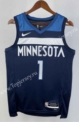 2023 Minnesota Timberwolves Away Navy Blue #1 NBA Jersey-311