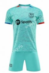 ( Without Brand Logo ) 2023-2024 Barcelona 2nd Away Green Soccer Uniform-1506