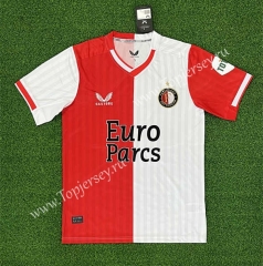 (S-4XL) 2023-2024 Feyenoord Rotterdam Home Red and White Thailand Soccer Jersey AAA-403