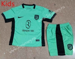 2023-2024 Atletico Madrid 2nd Away Green Youth/Kids Soccer Uniform-507