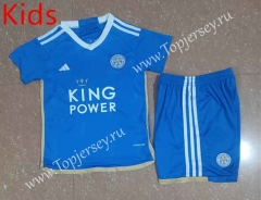 2023-2024 Leicester City Home Blue Kids/Youth Soccer Uniform-507