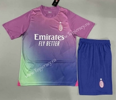 ( Without Brand Logo ) 2023-2024 AC Milan 2nd Away Purple&Blue Soccer Uniform-9031