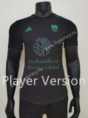 Player Version 2023-2024 Al Ahli Saudi 2nd Away Black Thailand Soccer Jersey AAA-6905