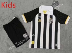 2023-2024 Santos FC Away Black&White Kids/Youth Soccer Uniform-3454