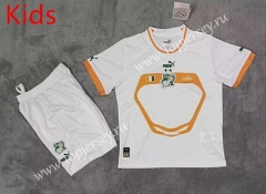 2023-2024 Cote d'Ivoire Away White Kids/Youth Soccer Unifrom-3454