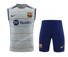 2023-2024 Barcelona Gray Thailand Soccer Vest Uniform-418