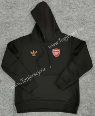 2023-2024 Arsenal Black Thailand Soccer Tracksuit Top With Hat-LH