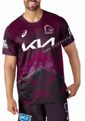 2024 Mustang Maroon Thailand Training Rugby Shirt